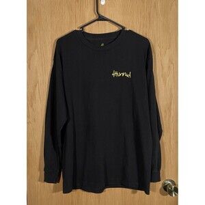 4Hunnid Long Sleeve Back Graphic T-Shirt 90's Flames Graffiti YG Rap Men's Sz Lg